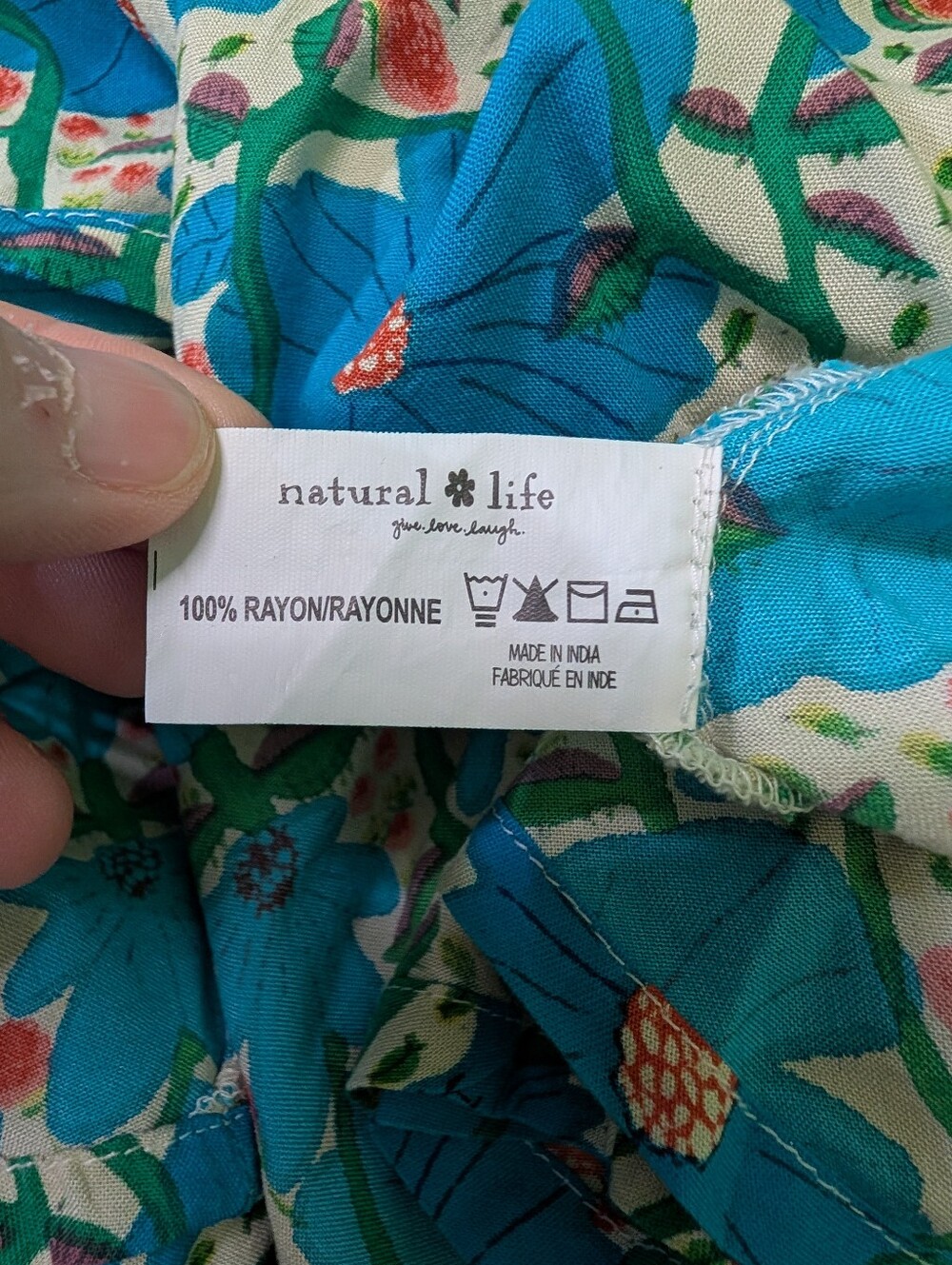 Natural Life Floral Smocked Mini Skirt Size M Blue Boho Cottagecore - Picture 7 of 8